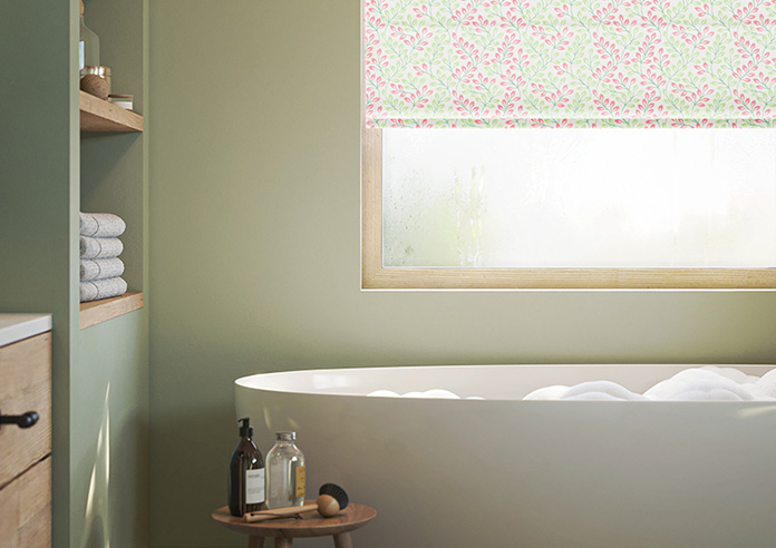Fitzrovia Print, Pink Pop - Twist&Fit Roman Blind - Image 5